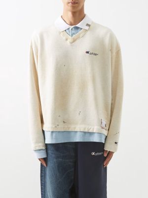 Mihara Yasuhiro - X Champion Hybrid Jersey Polo Sweatshirt - Mens - White