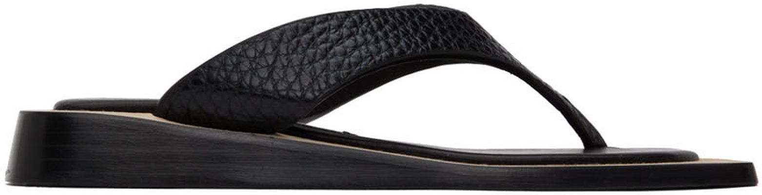 Miista Black Valeria Flat Sandals
