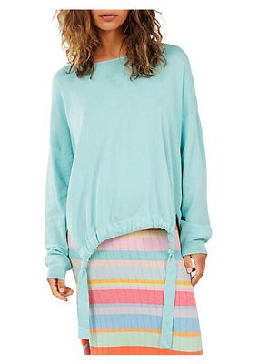 Mija Cotton-Silk Tie Knit Top