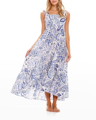 Mika Ruffle Floral-Print Nightgown