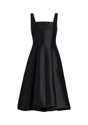 Mikado Paneled Midi-Dress