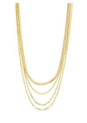 Mikaela 14K Gold-Plated Layered Chain Necklace