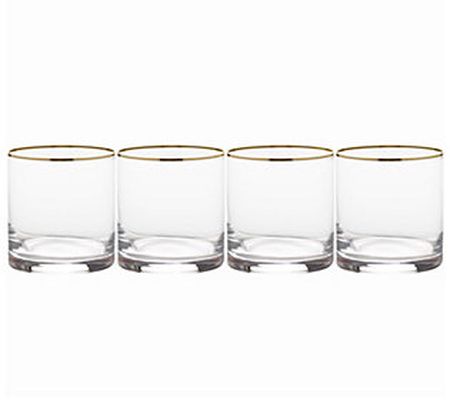 Mikasa Julie Gold Set of 4 Double-Old Fashioned Glasses
