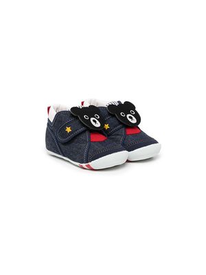 Miki House bear-patch detail sneakers - Blue