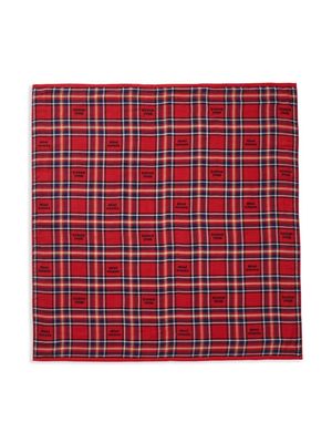 Miki House check-pattern cotton blanket - Red