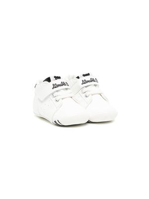 Miki House embroidered-logo touch-strap sneakers - White