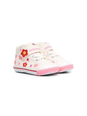 Miki House floral-embroidery touch-strap sneakers - 1