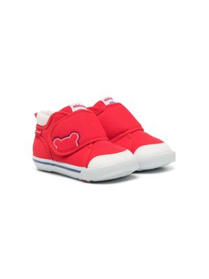 Miki House logo-patch touch-strap sneakers - Red