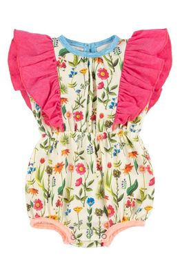 Miki Miette Isla Floral Ruffle Bubble Romper in Wildflowers