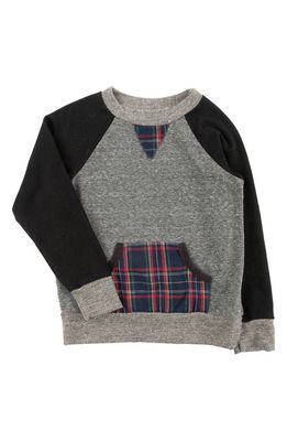 Miki Miette Kids' Benji Colorblock Sweatshirt in Holiday Plaid