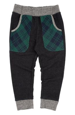 Miki Miette Kids' Hayden Plaid Joggers in Black at Nordstrom, Size 5