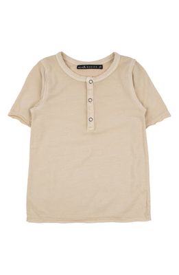 Miki Miette Kids' Pauli Short Sleeve Henley in Oatmeal