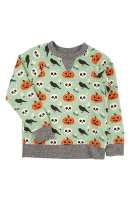 Miki Miette Kids' Ziggy Halloween Print Cotton Sweatshirt in Raven