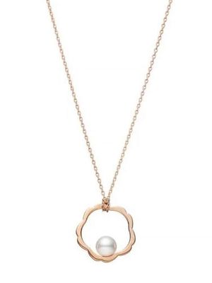 Mikimoto 18kt rose gold pearl pendant necklace - Pink