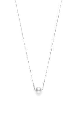 Mikimoto Cultured Pearl Pendant Necklace in White Gold