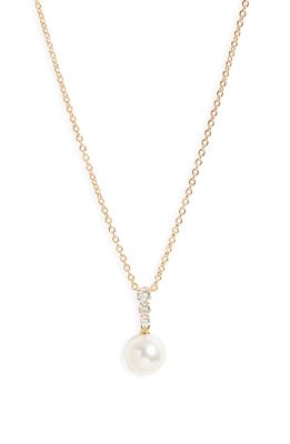 Mikimoto Morning Dew Akoya Pearl & Diamond Pendant Necklace in Yellow Gold/Diamond/Pearl