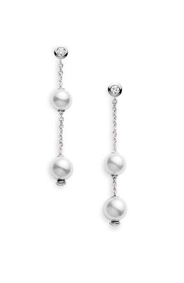 Mikimoto 'Pearls in Motion' Akoya Cultured Pearl Earrings in White Gold