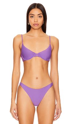 MIKOH Bosa Bikini Top in Purple