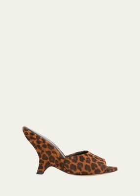 Mila Leopard Suede Slide Sandals