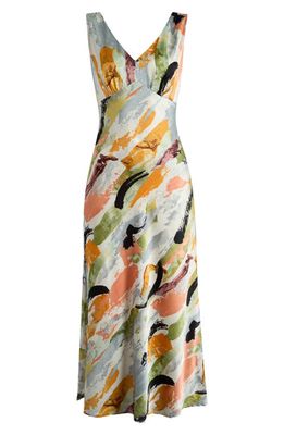 Mila Mae Abstract Floral Maxi Dress in Abstract Multi Colored 