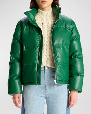 Mila Vegan Leather Puffer Jacket