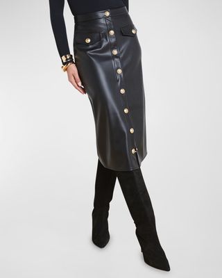 Milan Faux Leather Midi Skirt