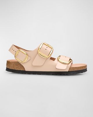 Milano Leather Dual-Buckle Slingback Sandals