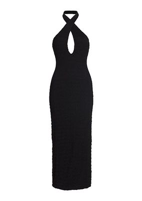 Milca Textured Keyhole Dress