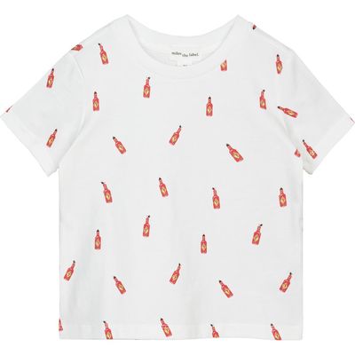 MILES BABY Kids' Hot Sauce Print Organic Cotton T-Shirt in Off White