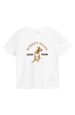 MILES BABY Kids' Mighty Miles Kangaroo Organic Cotton Graphic T-Shirt in Off White