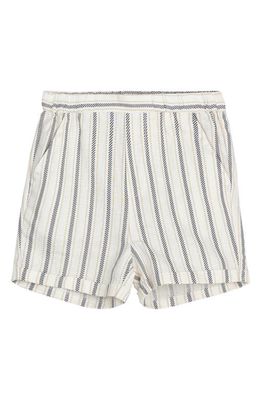 MILES BABY Kids' Stripe Organic Cotton Shorts in Beige