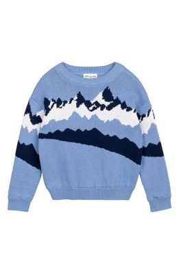 MILES BABY Kids' Winter Range Organic Cotton Jacquard Sweater in Blue