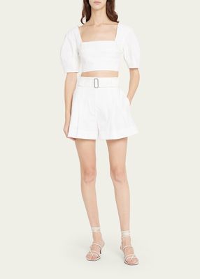 Miles Pleated Shorts with Belt
