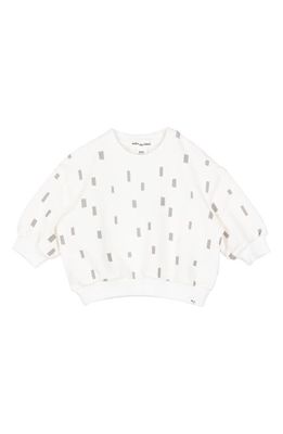 MILES THE LABEL Block Print French Terry Sweatshirt in 101 Off White
