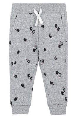 MILES THE LABEL Boxing Gloves Print Heathered French Terry Joggers in Grey