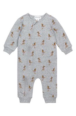 MILES THE LABEL Boxing Kangaroo Stretch Organic Cotton Romper in Grey