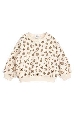 MILES THE LABEL Floral Print Stretch Organic Cotton Sweatshirt in 102 Beige