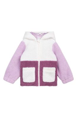 MILES THE LABEL Kids' Colorblock High Pile Fleece Jacket in Pink