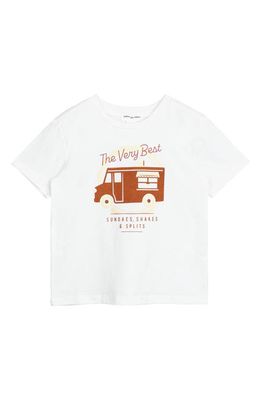MILES THE LABEL Kids' Ice Cream Truck Stretch Organic Cotton Graphic T-Shirt in 101 Off White