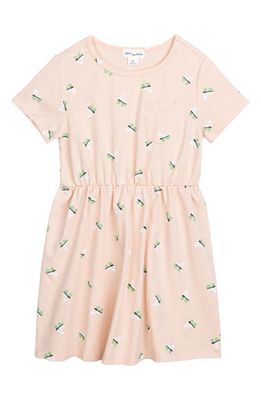 MILES THE LABEL Kids' Roller Skates Stretch Organic Cotton Dress in Light Pink