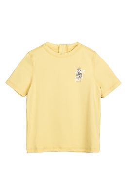 MILES THE LABEL Kids' Stay Palm Short Sleeve Rashguard in Yellow