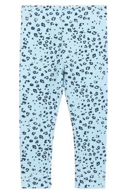 MILES THE LABEL Leopard Print Organic Cotton Leggings in Blue Light