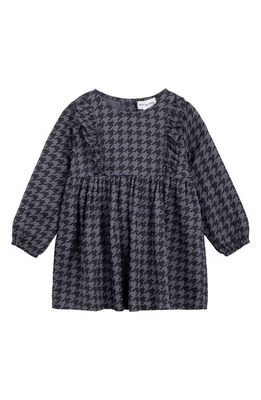 MILES THE LABEL Long Sleeve Houndstooth Dress in 900 Black
