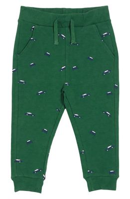 MILES THE LABEL Racecar Print Stretch Cotton Joggers in 802 Dark Green