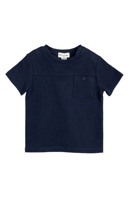 MILES THE LABEL Rib Cotton Pocket T-Shirt in 604 Navy