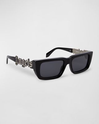 Milford Acetate & Metal Rectangle Sunglasses