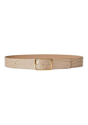Milla Croc-Embossed Leather Belt