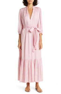 MILLE Ada Tassel Belted Dress in Pink Jacquard