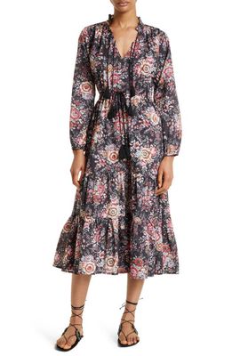 MILLE Astrid Floral Long Sleeve Cotton Dress in Bloomsbury