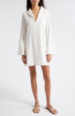 MILLE Chloe Long Sleeve Cotton Shirtdress in Casablanca